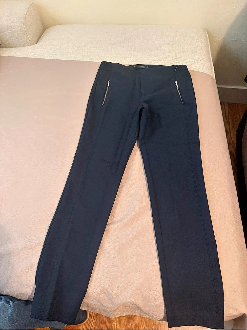 Zara Straight Leg Pants in Blue Like New